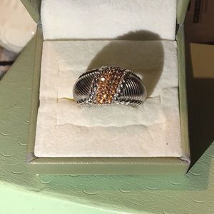 JUDITH RIPKA ORANGE SAPPHIRES DOME RING